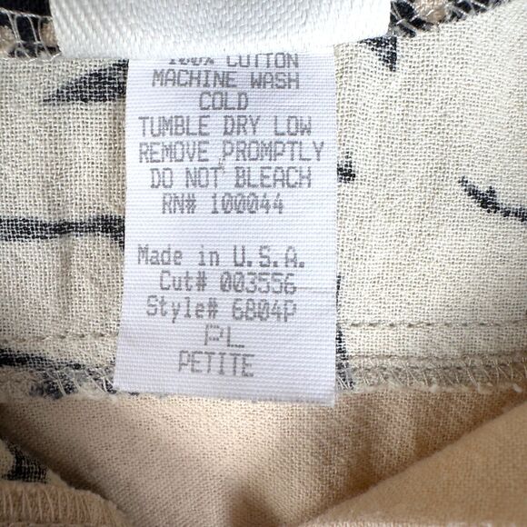 Vintage Produce Company Beige Multi Pattern Print Button Front Jacket Size PL - Picture 7 of 7